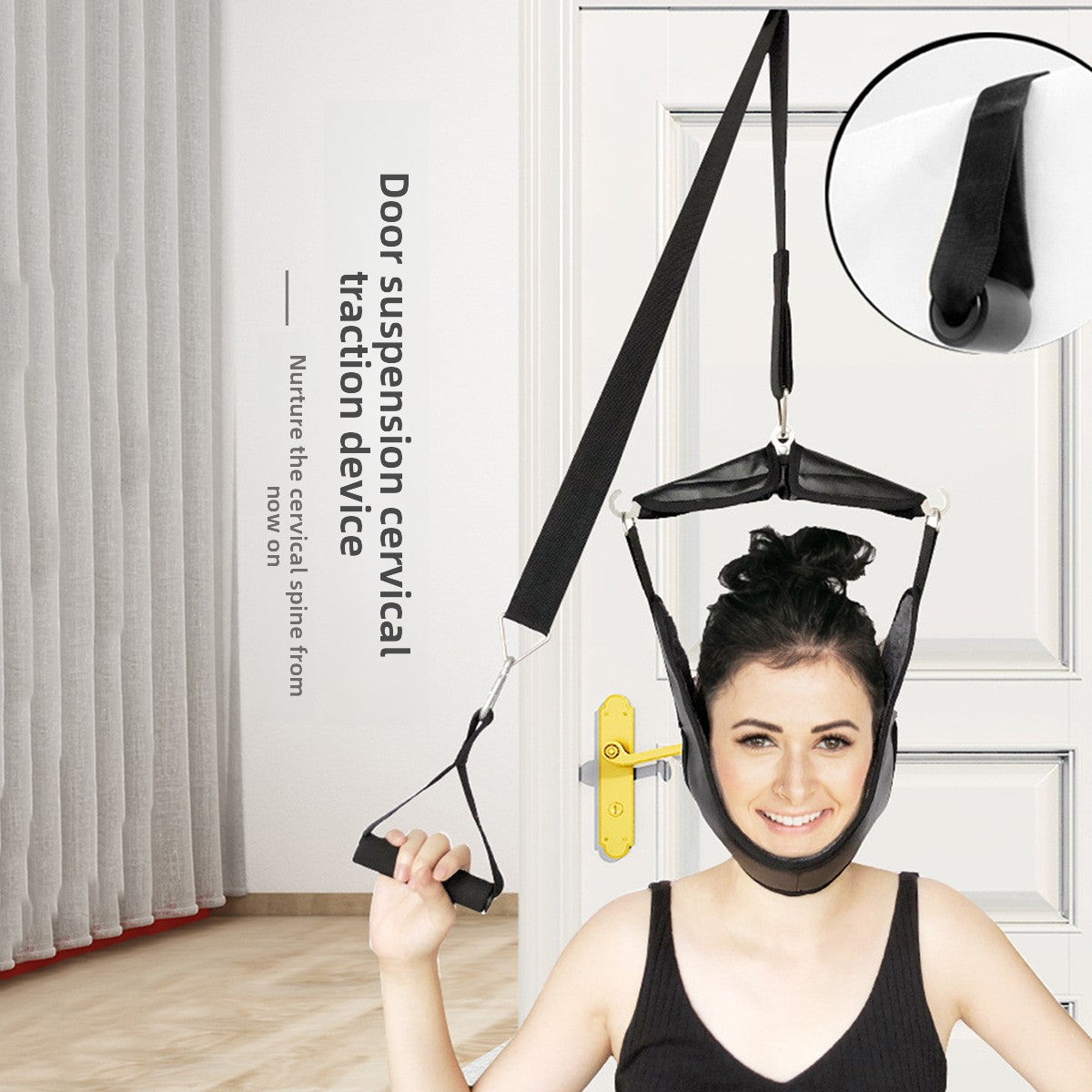 Portable cervical traction device