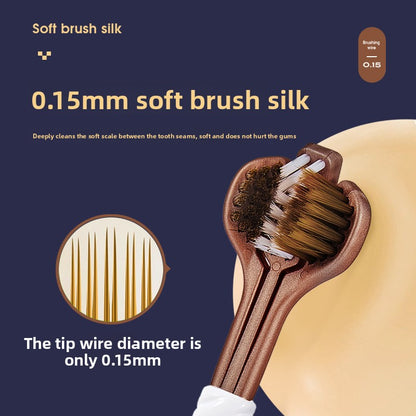 Three-sided tongue coating toothbrush