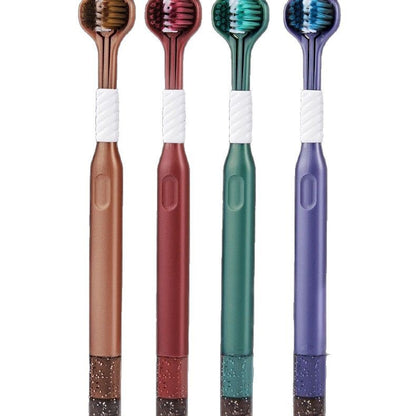 Three-sided tongue coating toothbrush