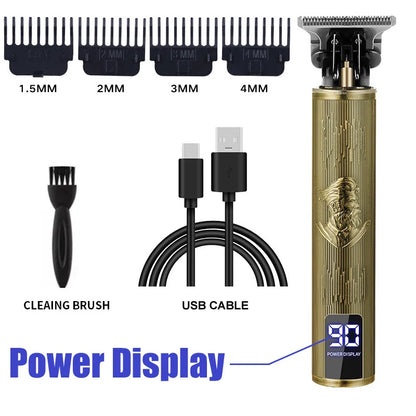 2025 T9 HairClipper Beard Shaving Body Hair Trimmer Clippers Electric Machine Men Haircut Machine 0mm Barber ShaverDragon Carved