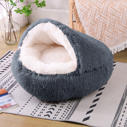 Winter two-in-one super semi-enclosed pet bed