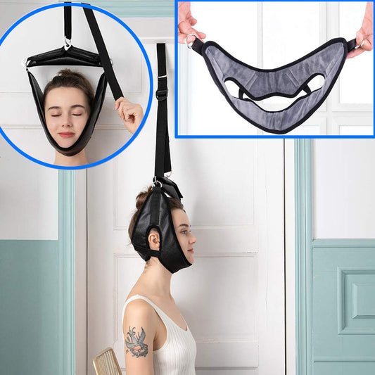 Portable cervical traction device
