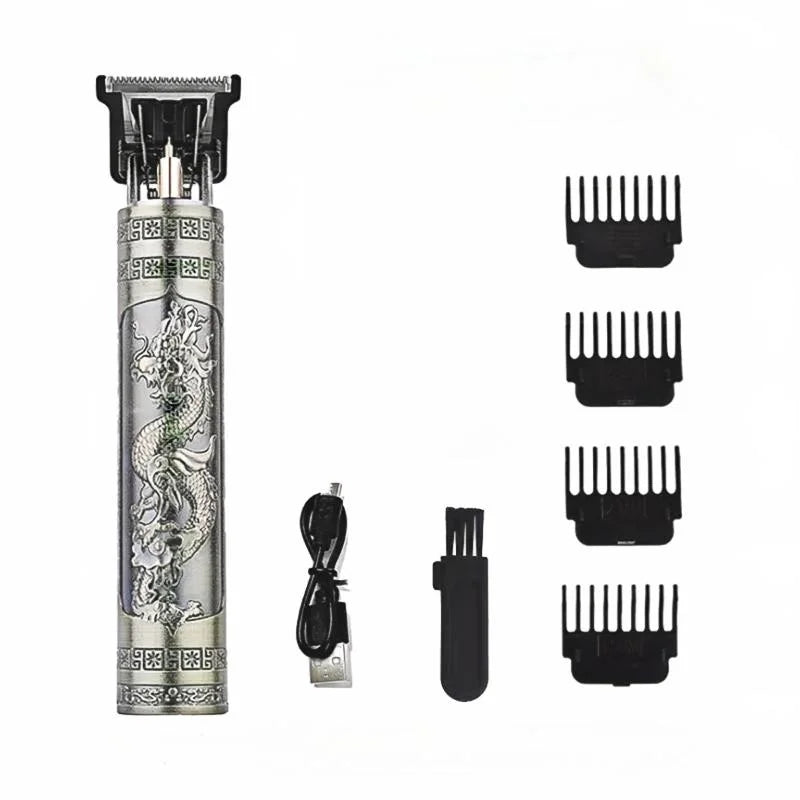 2025 T9 HairClipper Beard Shaving Body Hair Trimmer Clippers Electric Machine Men Haircut Machine 0mm Barber ShaverDragon Carved
