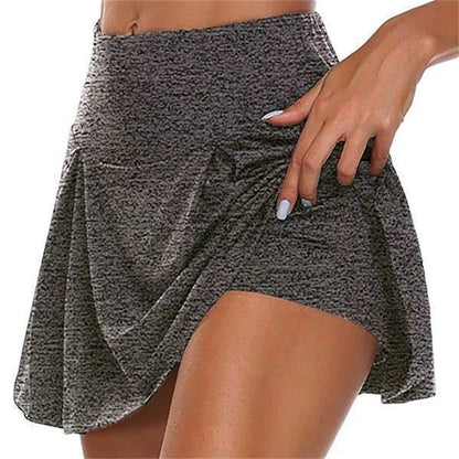 Summer Women Sprints Tennis Dance Fitness Short Skirts Quick Drying Solid Female Lining High Waist Mini Skirts Shorts DF4987
